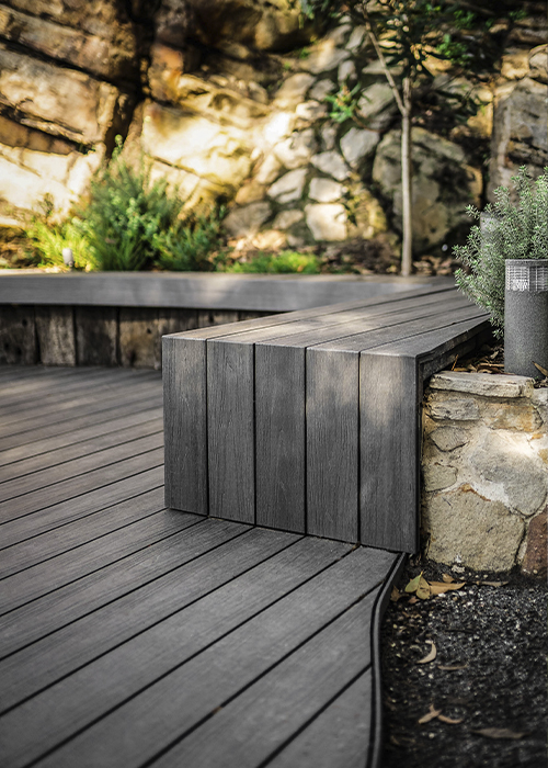 bench seat decking with waterfall edge